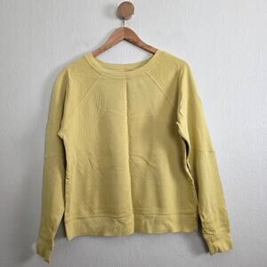 MATE the Label Organic Cotton Crew Neck Sweater in Sun Yellow - Medium